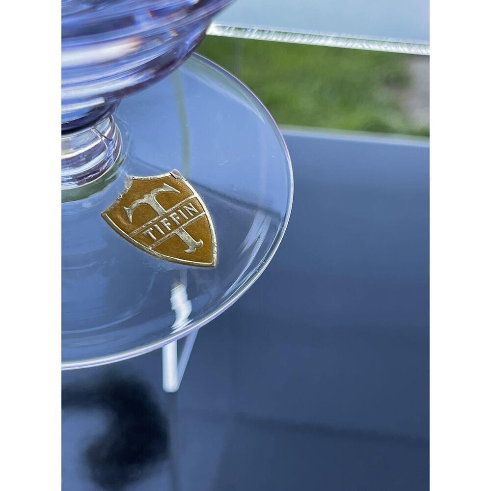 Tiffin Twilight Champagne Sherbet Glass Neodymium Glass Blue Lavender‎ - Picture 5 of 7